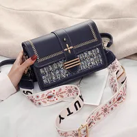 Women's Small Pu Leather Color Block Preppy Style Classic Style Square Flip Cover Shoulder Bag main image 1