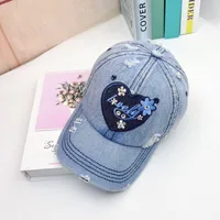 Women's Retro Sweet Color Block Embroidery Curved Eaves Baseball Cap main image 2