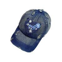 Women's Retro Sweet Color Block Embroidery Curved Eaves Baseball Cap main image 3