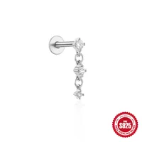 1 Piece Simple Style Flower Plating Sterling Silver Zircon Ear Studs sku image 7