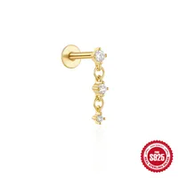 1 Piece Simple Style Flower Plating Sterling Silver Zircon Ear Studs sku image 1