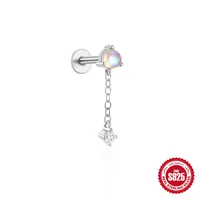 1 Piece Simple Style Flower Plating Sterling Silver Zircon Ear Studs sku image 4