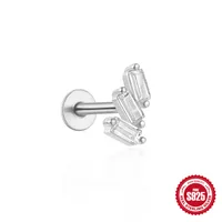 1 Piece Simple Style Flower Plating Sterling Silver Zircon Ear Studs sku image 6