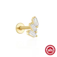 1 Piece Simple Style Flower Plating Sterling Silver Zircon Ear Studs sku image 5