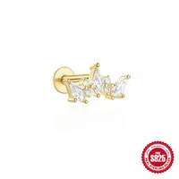 1 Piece Simple Style Flower Plating Sterling Silver Zircon Ear Studs sku image 8