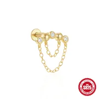 1 Piece Simple Style Flower Plating Sterling Silver Zircon Ear Studs sku image 13