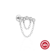 1 Piece Simple Style Flower Plating Sterling Silver Zircon Ear Studs sku image 14