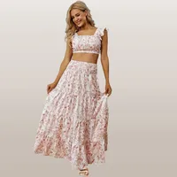 Daily Street Women's Elegant Flower Spandex Polyester Skirt Sets Skirt Sets main image 4