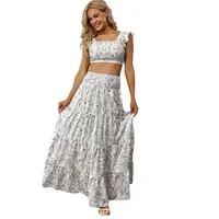 Daily Street Women's Elegant Flower Spandex Polyester Skirt Sets Skirt Sets main image 5