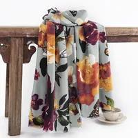 Women's Elegant Flower Butterfly Polyester Scarf main image 1