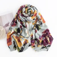 Women's Elegant Flower Butterfly Polyester Scarf main image 3