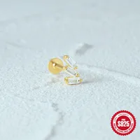 1 Piece Simple Style Flower Plating Sterling Silver Zircon Ear Studs main image 3