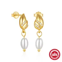 1 Pair 925 Sterling Silver Zircon Geometric Drop Earrings main image 2