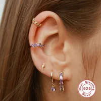 1 Pair 925 Sterling Silver Geometric Drop Earrings main image 4