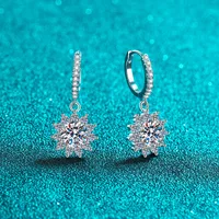Sterling Silver Elegant Flower Gra Plating Drop Earrings main image 2