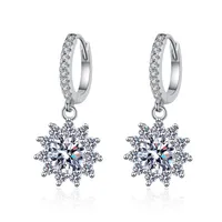 Sterling Silver Elegant Flower Gra Plating Drop Earrings main image 5
