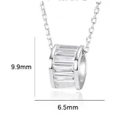 925 Sterling Silver Zircon Cable Chain Polishing Plating Inlay Round Necklace main image 6