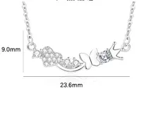 925 Sterling Silver Zircon Cable Chain Polishing Plating Inlay Heart Shape Crown Butterfly Necklace main image 6