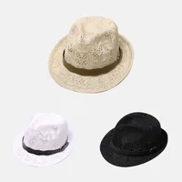 Unisex Basic Solid Color Flat Eaves Fedora Hat main image 3