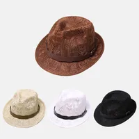 Unisex Basic Solid Color Flat Eaves Fedora Hat main image 1