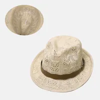 Unisex Basic Solid Color Flat Eaves Fedora Hat main image 4