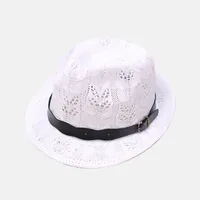 Unisex Basic Solid Color Flat Eaves Fedora Hat sku image 2