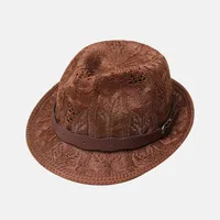 Unisex Basic Solid Color Flat Eaves Fedora Hat sku image 3