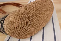 Women's Small Straw Color Block Streetwear Shell Zipper Underarm Bag main image 4