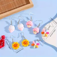 1 Pair Casual Flower Mushroom Resin Drop Earrings main image 5