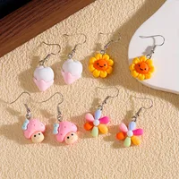 1 Pair Casual Flower Mushroom Resin Drop Earrings main image 3