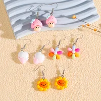 1 Pair Casual Flower Mushroom Resin Drop Earrings main image 2
