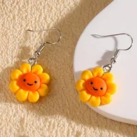 1 Pair Casual Flower Mushroom Resin Drop Earrings sku image 2