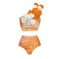 Women's Flower 2 Pieces Set Bikinis Swimwear sku image 6