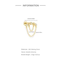 1 Piece Simple Style Flower Plating Sterling Silver Zircon Ear Studs main image 10