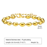 IG Style Geometric 201 Stainless Steel 18K Gold Plated Paperclip Chain Bracelets In Bulk main image 2