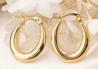 1 Pair IG Style C Shape Plating 304 Stainless Steel Hoop Earrings sku image 1