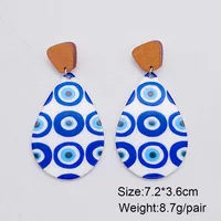 1 Pair Casual Simple Style Devil's Eye Water Droplets Arylic Drop Earrings main image 4