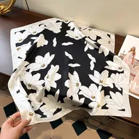 Women's Elegant Flower  Silk Printing Silk Scarf main image 3