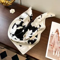 Women's Elegant Flower  Silk Printing Silk Scarf main image 4