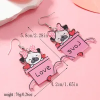 1 Pair Cute Dog Heart Shape Cat Arylic Silver Plated main image 10