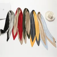 Unisex Streetwear Color Block Satin Printing Silk Scarf main image 1