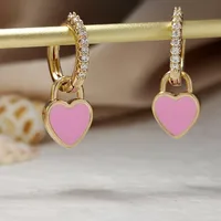 European And American Sterling Silver Needle Simple Multi-color Heart Geometric Ear Ring Celi French Ear Clip Silver Earrings Female Fashion Best-seller sku image 3