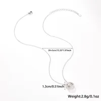 925 Sterling Silver Long-Lasting Plated Zircon Plating Inlay Round Pendant Necklace main image 6