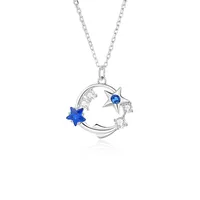 925 Sterling Silver Zircon Cable Chain Plating Inlay Star Pendant Necklace main image 2