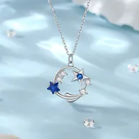 925 Sterling Silver Zircon Cable Chain Plating Inlay Star Pendant Necklace main image 1