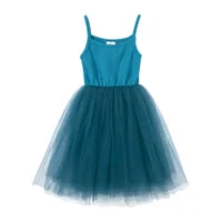Princess Cute Solid Color Cotton Girls Dresses main image 2