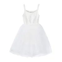 Princess Cute Solid Color Cotton Girls Dresses main image 5
