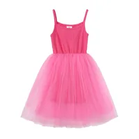 Princess Cute Solid Color Cotton Girls Dresses main image 3