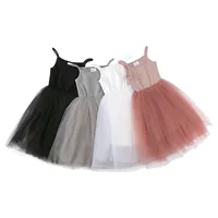 Princess Cute Solid Color Cotton Girls Dresses main image 1