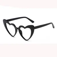 Elegant Heart Shape Resin Special-Shaped Mirror Clubmaster Full Frame Women's Sunglasses sku image 18
